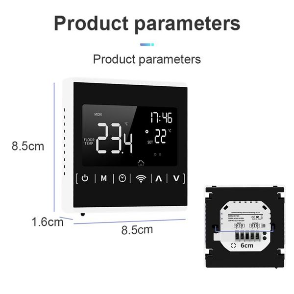smart home control tuya wifi wall-mounted thermostat touch screen for electric floor heating water/gas boiler temperature remote controller
smart home control tuya wifi wall-mounted thermostat touch screen for electric floor heating water/gas boiler temperature remote controller