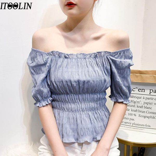 women's blouses & shirts itoolin summer solid pleated elegant high waist puff sleeve square collar lady short blouse femininas, White
women's blouses & shirts itoolin summer solid pleated elegant high waist puff sleeve square collar lady short blouse femininas, White