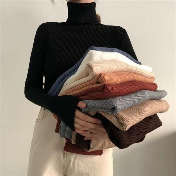 women turtleneck autumn winter slim womens sweater elastic pullover basic woman casual soft knit warm jumper, White;black
women turtleneck autumn winter slim womens sweater elastic pullover basic woman casual soft knit warm jumper, White;black