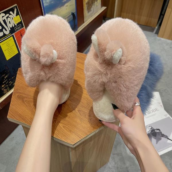 slippers casual flock shoes woman 2021 low cover toe lady fur flip flops luxury flat massage girl plush slides with rubber r, Black
slippers casual flock shoes woman 2021 low cover toe lady fur flip flops luxury flat massage girl plush slides with rubber r, Black
