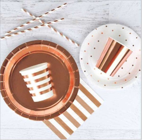 disposable dinnerware ironed rose gold tableware set paper towel plate cup straw birthday party festival celebration
disposable dinnerware ironed rose gold tableware set paper towel plate cup straw birthday party festival celebration