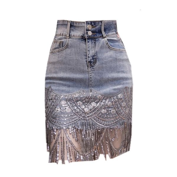 skirts arrival summer desginer women sequin denim skirt luxury high waist sequined tassel vintage elegant party, Black
skirts arrival summer desginer women sequin denim skirt luxury high waist sequined tassel vintage elegant party, Black