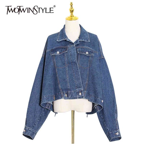 casual denim short for women lapel long sleeve solid streetwear jacket fall fashion 210524, Black;brown
casual denim short for women lapel long sleeve solid streetwear jacket fall fashion 210524, Black;brown