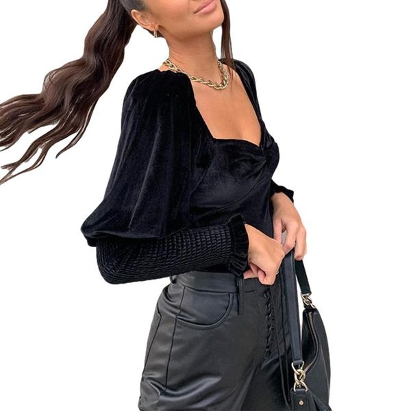 women's t-shirt women fashion 2021 long sleeve square collar stylish solid color for ladies female, White
women's t-shirt women fashion 2021 long sleeve square collar stylish solid color for ladies female, White