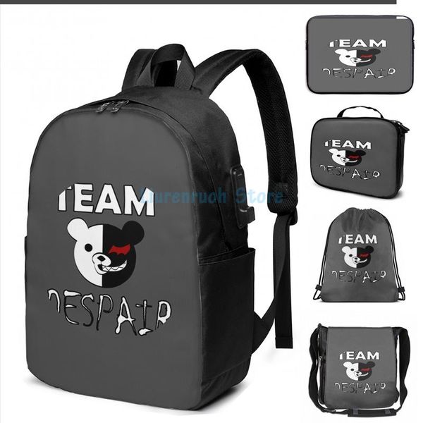 funny graphic print team despair usb charge backpack men school bags women bag travel laptop
funny graphic print team despair usb charge backpack men school bags women bag travel laptop