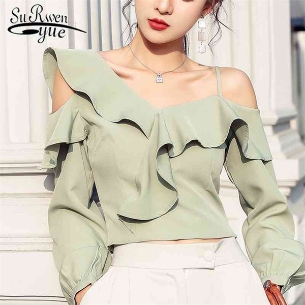 korean fashion clothing long sleeve off shoulder streetwear irregular blouse casual chiffon ruffle 8200 50 210521, White
korean fashion clothing long sleeve off shoulder streetwear irregular blouse casual chiffon ruffle 8200 50 210521, White