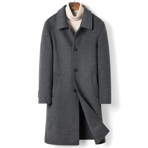 men's wool & blends retro double thicken winter coat men long trench casual warm streetwear jacket outerwear 2021, Black
men's wool & blends retro double thicken winter coat men long trench casual warm streetwear jacket outerwear 2021, Black