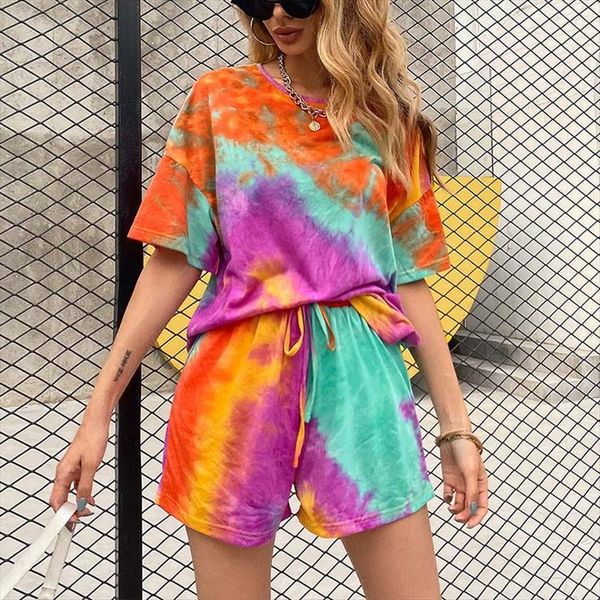 casual tie dye two pieces womens tracksuits sets summer home loose sports drawstring shorts fashion leisure suit clothing, Gray
casual tie dye two pieces womens tracksuits sets summer home loose sports drawstring shorts fashion leisure suit clothing, Gray