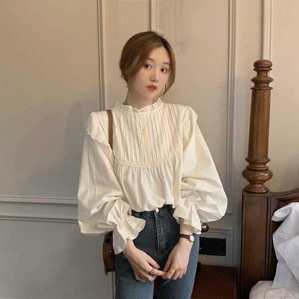 women's blouses & shirts blouse women shirt autumn bell sleeve wooden ear collar long blusas mujer de moda, White
women's blouses & shirts blouse women shirt autumn bell sleeve wooden ear collar long blusas mujer de moda, White