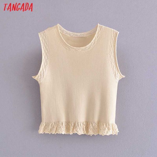 tangada women ruffles patchwork tank camis crop sleeveless backless short shirts female casual solid sw38 210609, White
tangada women ruffles patchwork tank camis crop sleeveless backless short shirts female casual solid sw38 210609, White