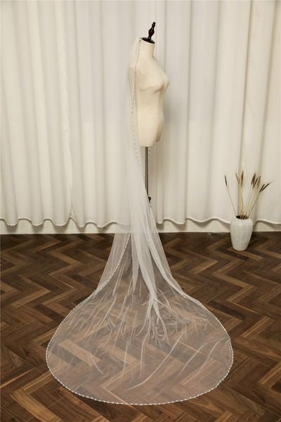 bridal veils one-layer 3 meters long veil white ivory wedding with comb beaded hl, Black
bridal veils one-layer 3 meters long veil white ivory wedding with comb beaded hl, Black