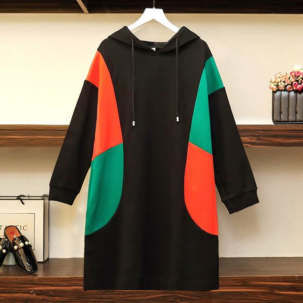 women long hoodies autumn korean fashion patchwork color sleeve loose cotton hooded sweatshirt dresses 210428, Black;gray
women long hoodies autumn korean fashion patchwork color sleeve loose cotton hooded sweatshirt dresses 210428, Black;gray