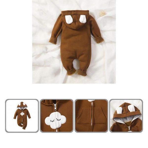 clothing sets crawling romper ears windproof long sleeve cartoon baby jumpsuit for leisure, White
clothing sets crawling romper ears windproof long sleeve cartoon baby jumpsuit for leisure, White