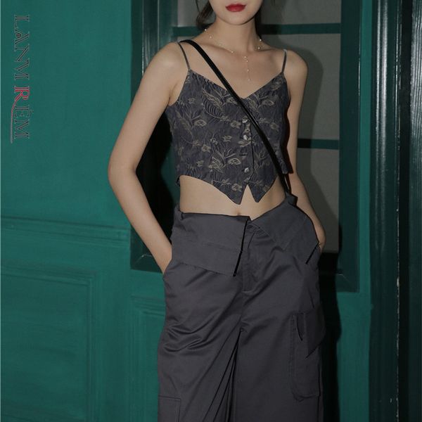 short suspender for women's slim sleeveless camis vintage printed women summer fashion clothes 2d1161 210507, White 
short suspender for women's slim sleeveless camis vintage printed women summer fashion clothes 2d1161 210507, White