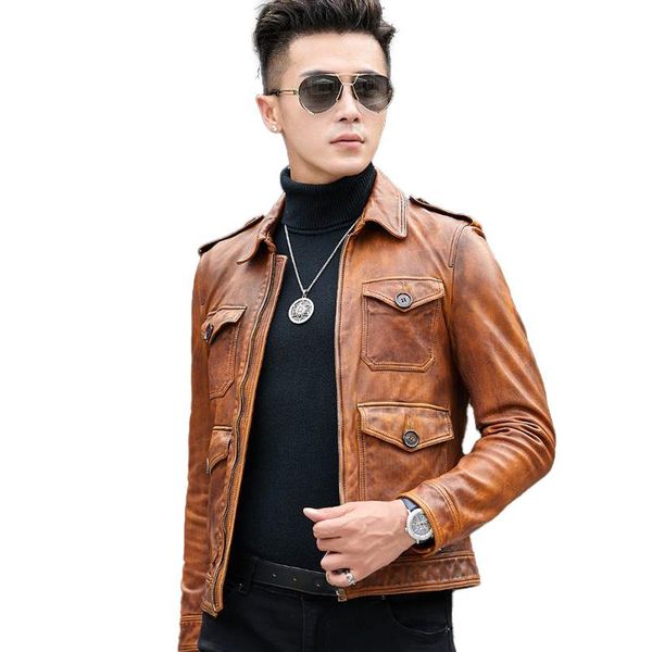 men's leather & faux 2021 motorcycle jackets genuine sheepskin moto jacket clothing spring autumn breathable biker coat s8655, Black
men's leather & faux 2021 motorcycle jackets genuine sheepskin moto jacket clothing spring autumn breathable biker coat s8655, Black