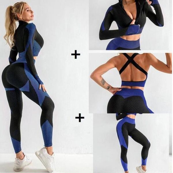3pcs women seamless gym set yoga clothes bra suits clothing female fitness sport long sleeve suit running 10, Black
3pcs women seamless gym set yoga clothes bra suits clothing female fitness sport long sleeve suit running 10, Black