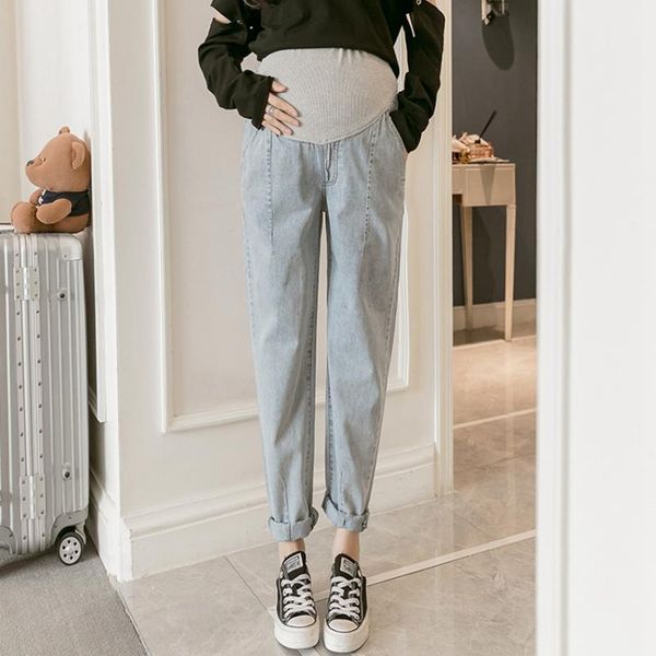 pregnant women denim daddy pants cropped trousers spring and autumn wear casual loose maternity bottoms, White
pregnant women denim daddy pants cropped trousers spring and autumn wear casual loose maternity bottoms, White