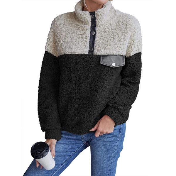men's hoodies & sweatshirts women color block sweatshirt casual long sleeve stand collar lamb wool pullover, Black
men's hoodies & sweatshirts women color block sweatshirt casual long sleeve stand collar lamb wool pullover, Black