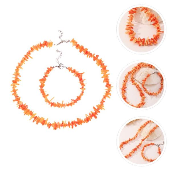 pendant necklaces 2pcs natural necklace and bracelet set orange gravel clavicle wrist jewelry, Silver
pendant necklaces 2pcs natural necklace and bracelet set orange gravel clavicle wrist jewelry, Silver