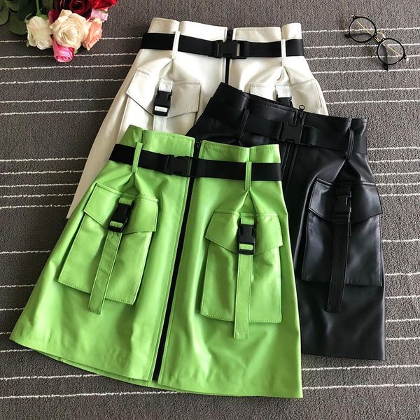 skirts fashion women sheepskin leather pockets skirt 2021 autumn high-waist a820, Black
skirts fashion women sheepskin leather pockets skirt 2021 autumn high-waist a820, Black