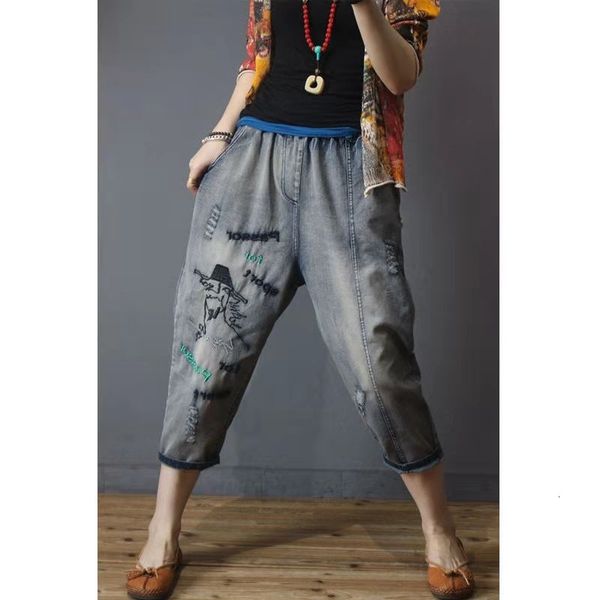 women's jeans arrival summer european style women loose casual elastic waist harem pants vintga embroidery cotton denim w97 9ing, Blue
women's jeans arrival summer european style women loose casual elastic waist harem pants vintga embroidery cotton denim w97 9ing, Blue