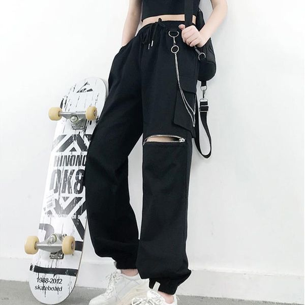 y2k joggers cargo 90s streetwear women pant low waist e girl aesthetic straight trousers female sweatpants sweetown corduroy, Black;white