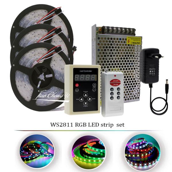 strips dc 12v rgb dream full color ws2811 30led/m led strip light +rf remote controller + power kit
strips dc 12v rgb dream full color ws2811 30led/m led strip light +rf remote controller + power kit