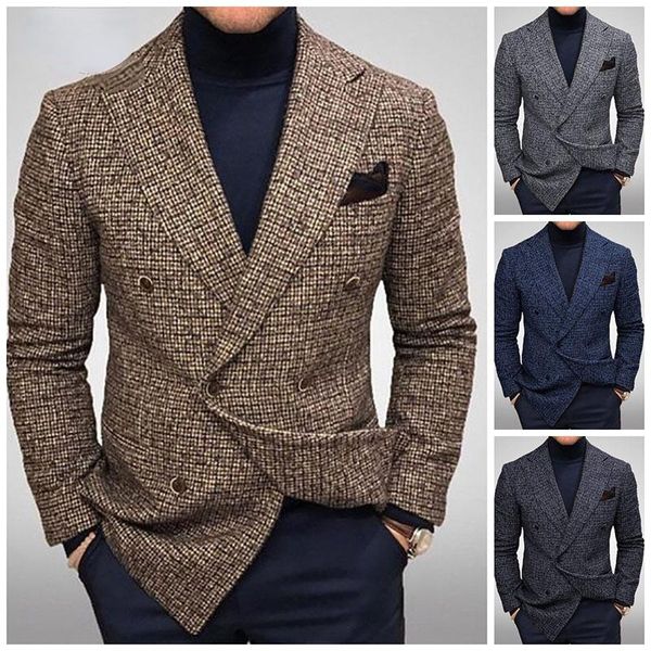 men's suits & blazers 2021 men's plaid business casual coat men clothing, White;black
men's suits & blazers 2021 men's plaid business casual coat men clothing, White;black