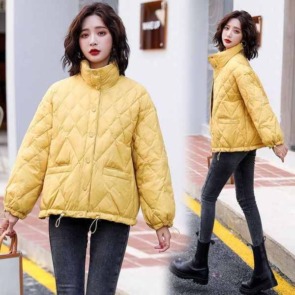 women's down & parkas korean style 2021 winter coat women stand collar yellow black white duck jacket loose oversized womens short park 
women's down & parkas korean style 2021 winter coat women stand collar yellow black white duck jacket loose oversized womens short park