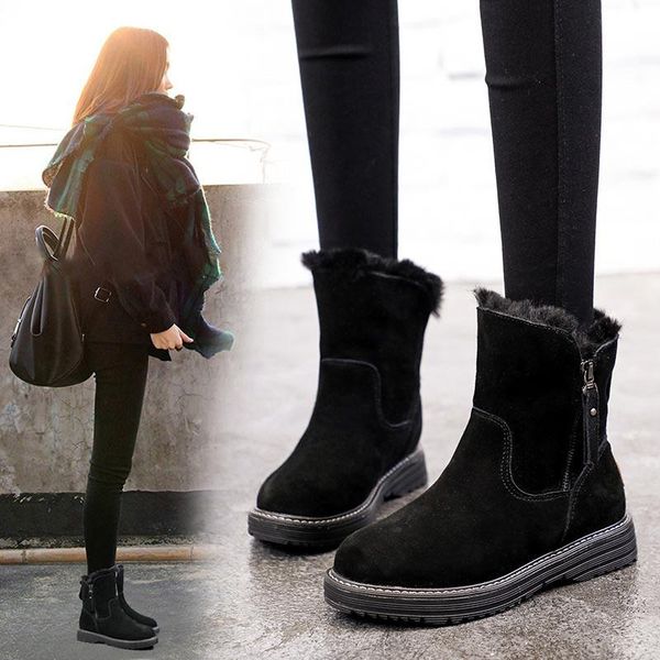 boots winter women sneakers solid color thick warm plush zipper retro comfortable casual ladies, Black
boots winter women sneakers solid color thick warm plush zipper retro comfortable casual ladies, Black