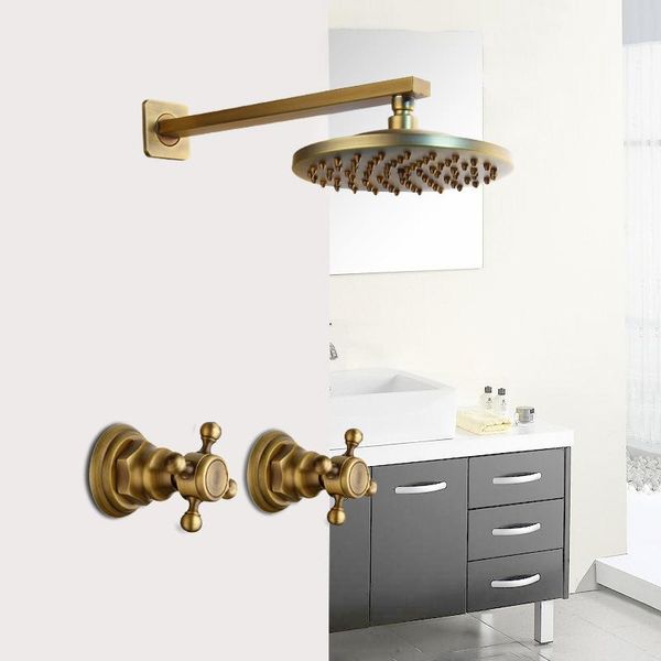shower faucet sets 8 inch antique brass round square wall mounted bathroom rainfall head 2 handles
shower faucet sets 8 inch antique brass round square wall mounted bathroom rainfall head 2 handles