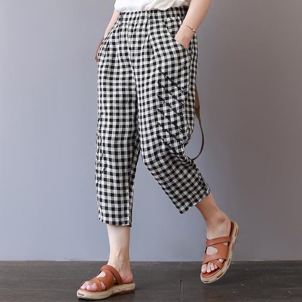 women's pants & capris japanese vintage plaid elastic waist harem female mori girl 2021 autumn, Black;white
women's pants & capris japanese vintage plaid elastic waist harem female mori girl 2021 autumn, Black;white