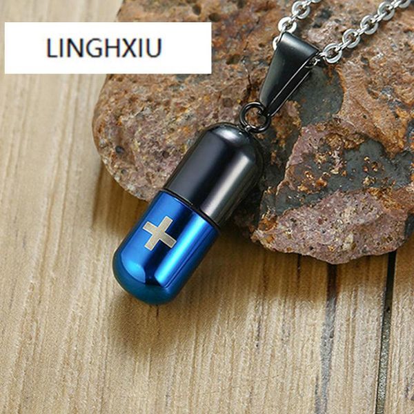pendant necklaces men necklace pills stainless steel medication openable ash cremation jewelry four colors, Silver
pendant necklaces men necklace pills stainless steel medication openable ash cremation jewelry four colors, Silver