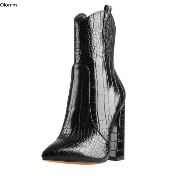 boots olomm fashion women ankle square high heels pointed toe pretty black club wear shoes plus us size 5-13
boots olomm fashion women ankle square high heels pointed toe pretty black club wear shoes plus us size 5-13