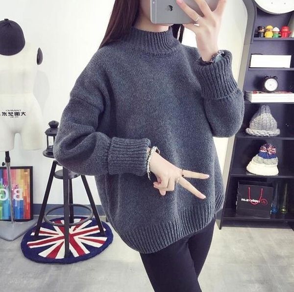 women's sweaters zogaa women knitted sweater half-high collar wear female casual solid ladies loose short thick outwear pullovers autum, White;black
women's sweaters zogaa women knitted sweater half-high collar wear female casual solid ladies loose short thick outwear pullovers autum, White;black