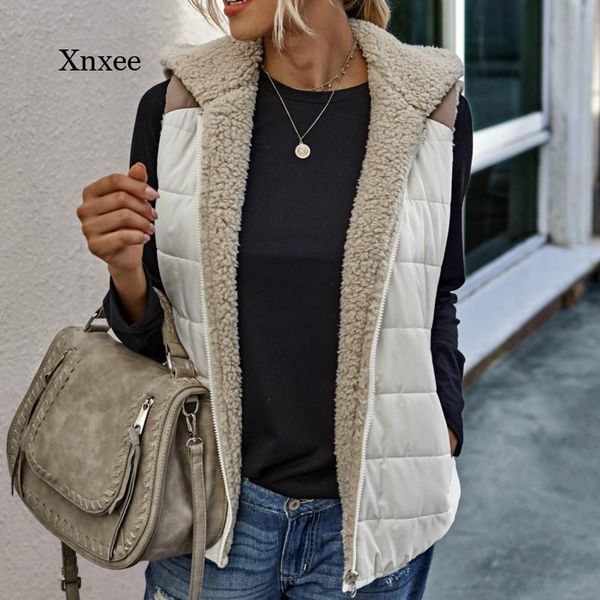 women's vests autumn and winter vest fashion simple stitching plush double-sided wear casual two-wear jacket white, Black;white
women's vests autumn and winter vest fashion simple stitching plush double-sided wear casual two-wear jacket white, Black;white