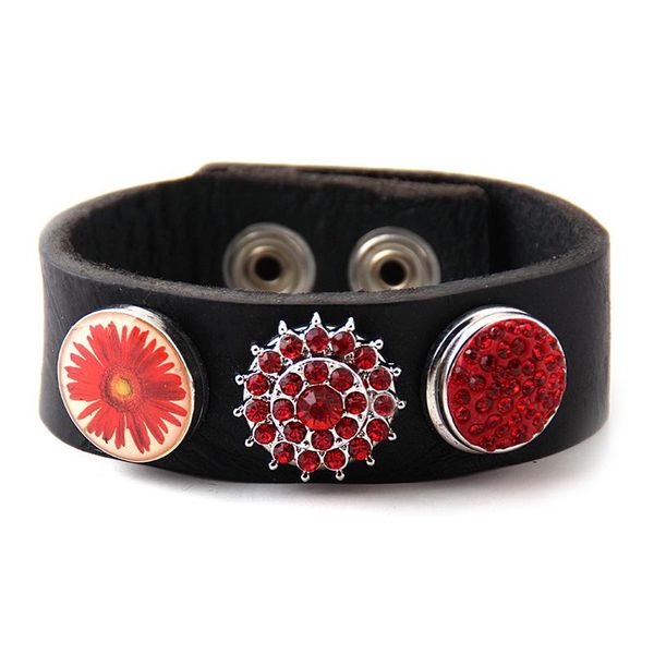 tennis drop beautiful black leather wrap bracelet crystal pave flower & cz stone metal button, Golden;silver
tennis drop beautiful black leather wrap bracelet crystal pave flower & cz stone metal button, Golden;silver