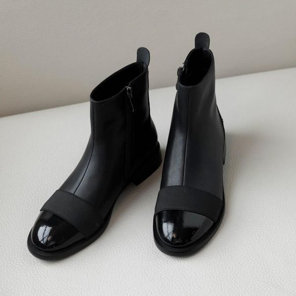 boots mljuese 2021 women ankle soft cow leather autumn spring zippers mixed colors low heels party wedding, Black
boots mljuese 2021 women ankle soft cow leather autumn spring zippers mixed colors low heels party wedding, Black
