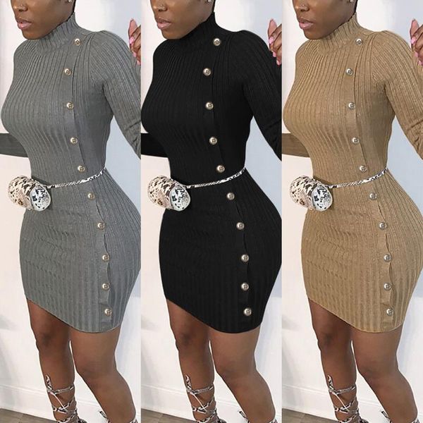 autumn and winter sweater dress women slim solid color long-sleeved waist bag hip knitted with fashionable casual dresses, Black;gray
autumn and winter sweater dress women slim solid color long-sleeved waist bag hip knitted with fashionable casual dresses, Black;gray