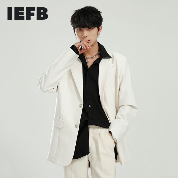 iefb men's clothes spring korean design blazer fashion single breasted solid color casual suit jacket loose coat 9y5693 210524, White;black
iefb men's clothes spring korean design blazer fashion single breasted solid color casual suit jacket loose coat 9y5693 210524, White;black
