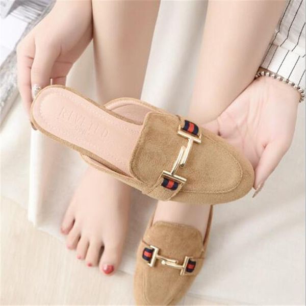 slippers autumn women's lazy toe-covered home flat flock sandals fleeces flip flops outdoor female slides woman mules shoes, Black
slippers autumn women's lazy toe-covered home flat flock sandals fleeces flip flops outdoor female slides woman mules shoes, Black