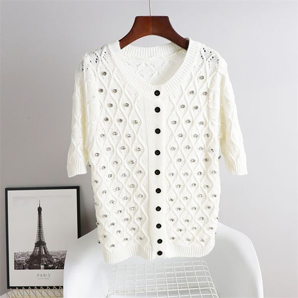 women's knits & tees summer diamonds argyle short knitted cardigan women korean style fashion o-neck button up hollow out thin wom, White
women's knits & tees summer diamonds argyle short knitted cardigan women korean style fashion o-neck button up hollow out thin wom, White