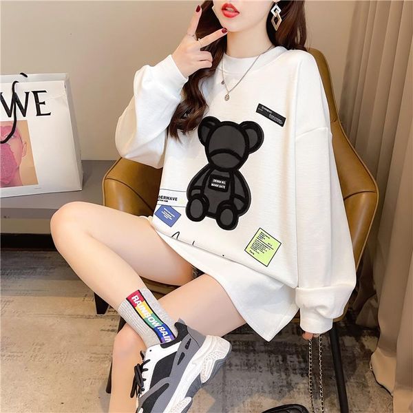 vrouw t-shirts t-shirt femme fashion cartoon bear pattern long sleeve t shirt for women preppy style female women's, White
vrouw t-shirts t-shirt femme fashion cartoon bear pattern long sleeve t shirt for women preppy style female women's, White