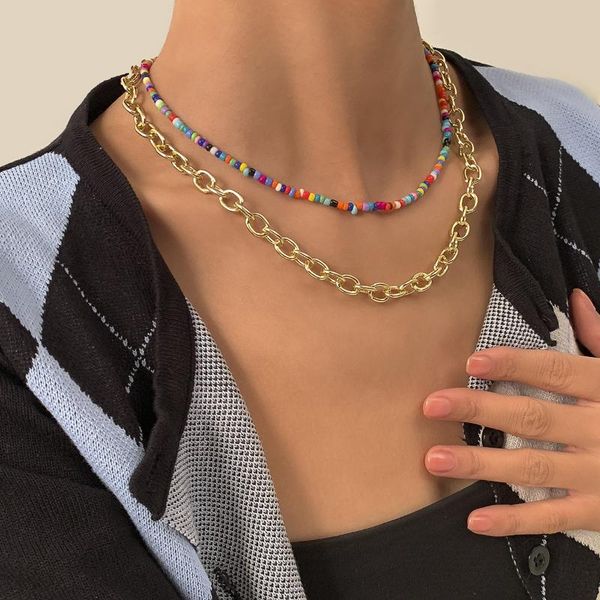 chokers hip hop hollow double-layer cross metal chain necklace retro rice bead colorful beaded for women clavicle set jewelry, Golden;silver
chokers hip hop hollow double-layer cross metal chain necklace retro rice bead colorful beaded for women clavicle set jewelry, Golden;silver