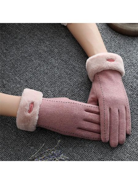 five fingers gloves women winter driving faux wool full finger thicken plush lined letters label solid color windproof touch screen mittens, Blue;gray
five fingers gloves women winter driving faux wool full finger thicken plush lined letters label solid color windproof touch screen mittens, Blue;gray
