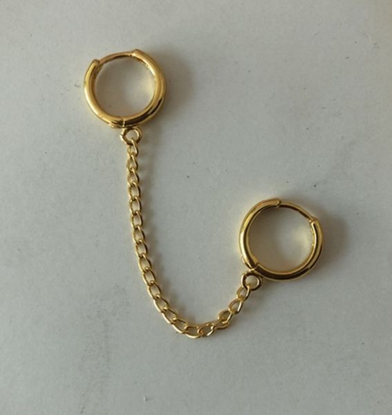 double earhole earrings, japanese korean fashion temperament simple and cold wind earnails, Silver
double earhole earrings, japanese korean fashion temperament simple and cold wind earnails, Silver