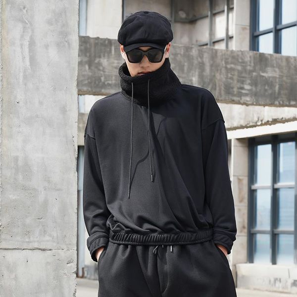 men's hoodies & sweatshirts autumn/winter dark lamb hair high neck drawstring design for both men and women loose casual shoulder hoodi, Black
men's hoodies & sweatshirts autumn/winter dark lamb hair high neck drawstring design for both men and women loose casual shoulder hoodi, Black