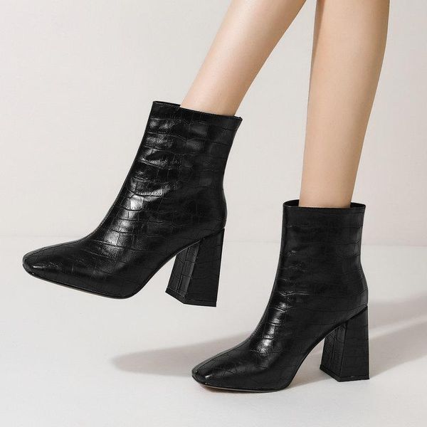 boots plus size 42 43 women's shoes autumn winter square toe women ankle fashion slip on stone print thick heel short, Black
boots plus size 42 43 women's shoes autumn winter square toe women ankle fashion slip on stone print thick heel short, Black