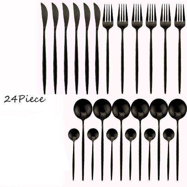 24pcs black tableware set knife fork spoon dinner gold dinnerware stainless steel cutlery flatware dishwasher safe sets
24pcs black tableware set knife fork spoon dinner gold dinnerware stainless steel cutlery flatware dishwasher safe sets