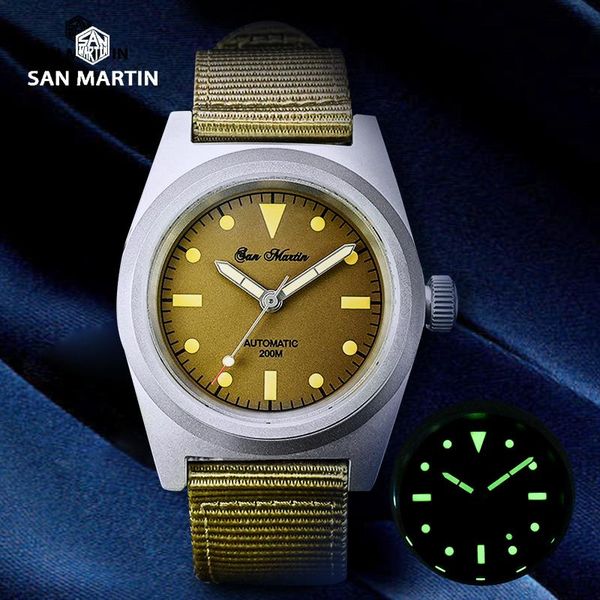 wristwatches san martin watch 38mm vintage military enthusiasts nh35 automatic mechanical watches nato strap c3 luminous 200m sports, Slivery;brown
wristwatches san martin watch 38mm vintage military enthusiasts nh35 automatic mechanical watches nato strap c3 luminous 200m sports, Slivery;brown